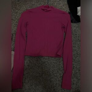 hot pink trendy american eagle turtleneck long sleeve